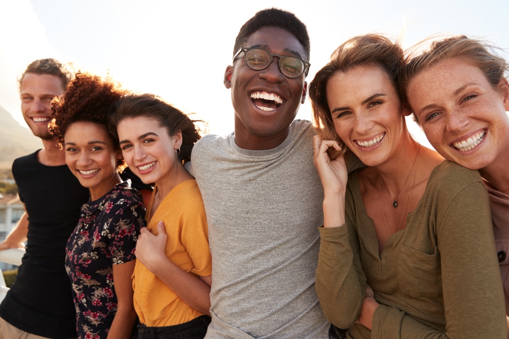 Group of smiling young people