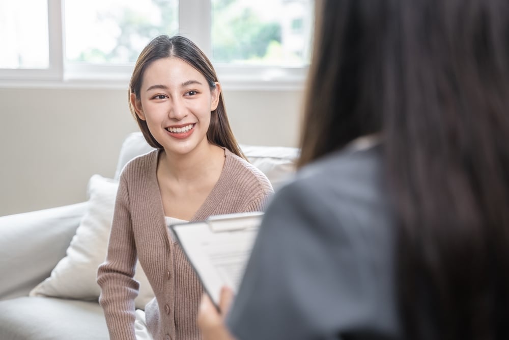 Woman in therapy session.