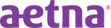 Aetna logo in purple lowercase letters.