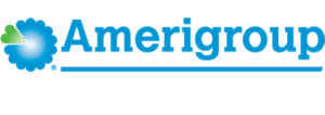 Amerigroup logo with blue text and green-blue graphic.