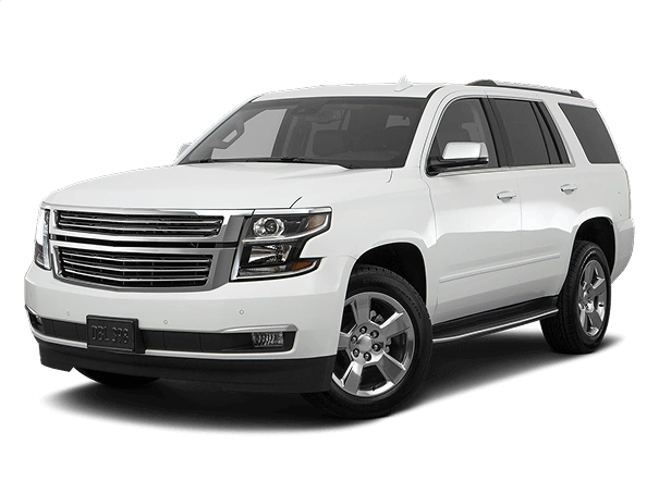White SUV with chrome grille and tinted windows on a white background.